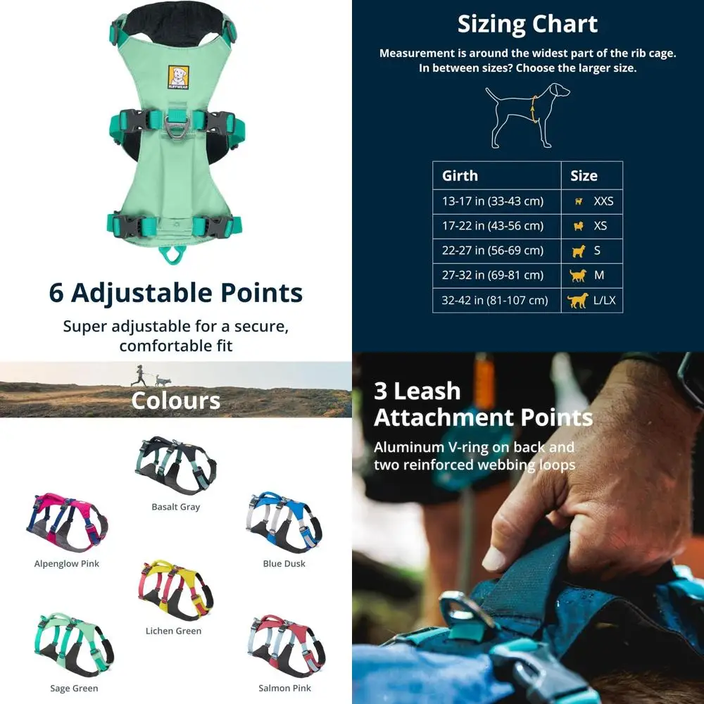 

Светоотражающая легкая шлейка для собак для пеших прогулок, бега, ежедневного использования, шалфейный зеленый, средний размер
