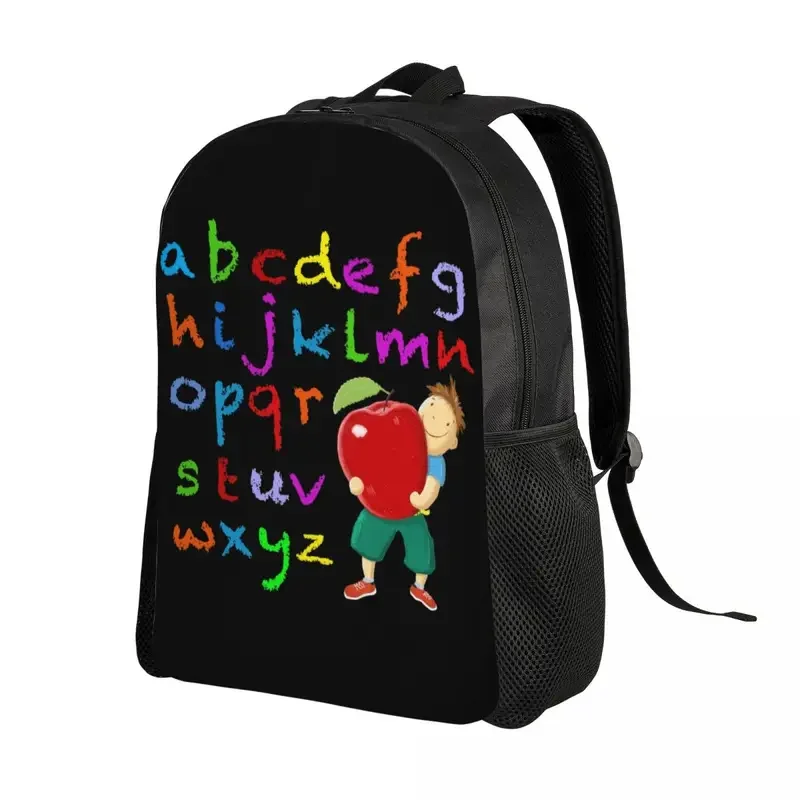 Sac à dos de voyage alphabet personnalisé pour hommes et femmes, sac à dos pour ordinateur portable scolaire, sac à dos pour étudiants, professeur d'anglais, tableau noir