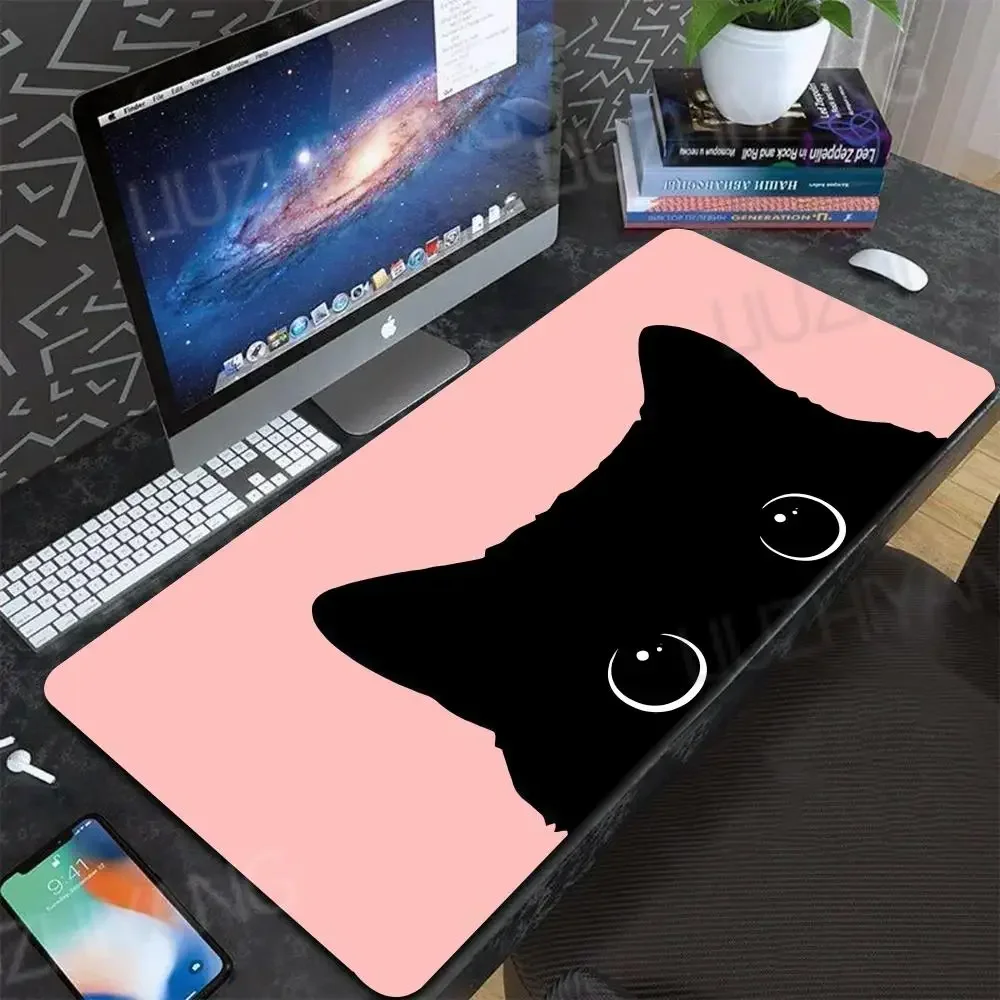 Alas Mouse Kepala Kucing Lucu Alas Mouse Komputer Baru XXL Alas Keyboard Gamer Karpet Kantor Lembut Alas Meja Alas Mouse Panjang untuk Desktop