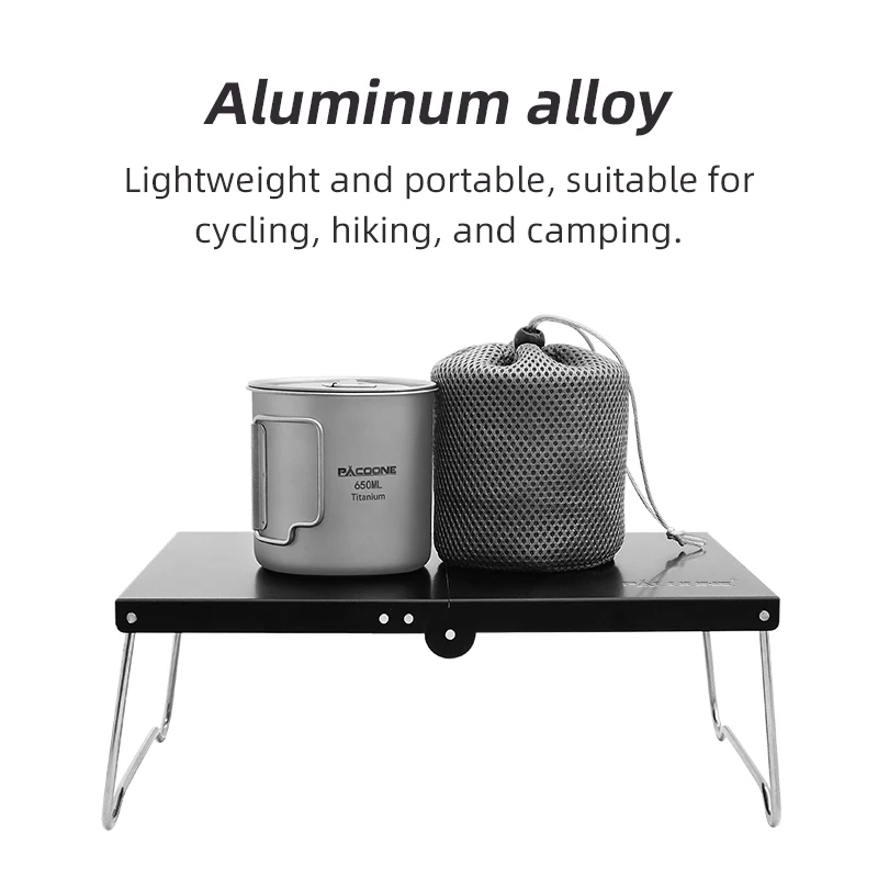 PACOONE Folding Table Outdoor Portable Tea Coffee Tables Ultralight Garden Picnic Camping Mini Table Aluminum Alloy Small Table