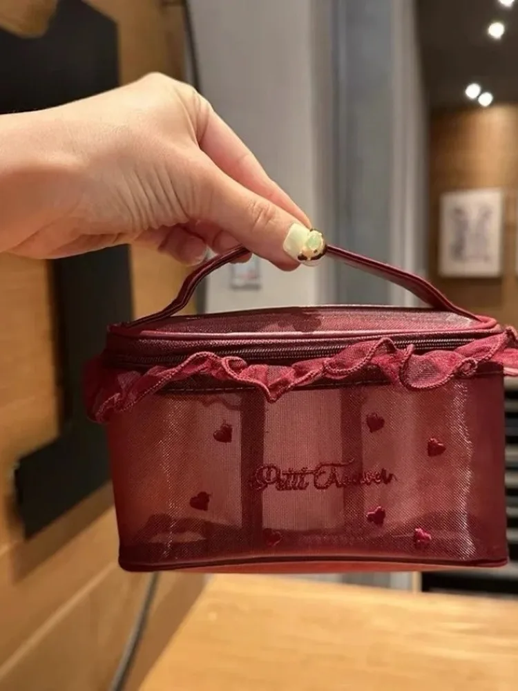 

Вышитая кружевная сумочка-клатч Petits Trouver, милый держатель для салфеток, сумка-органайзер с застежкой-молнией