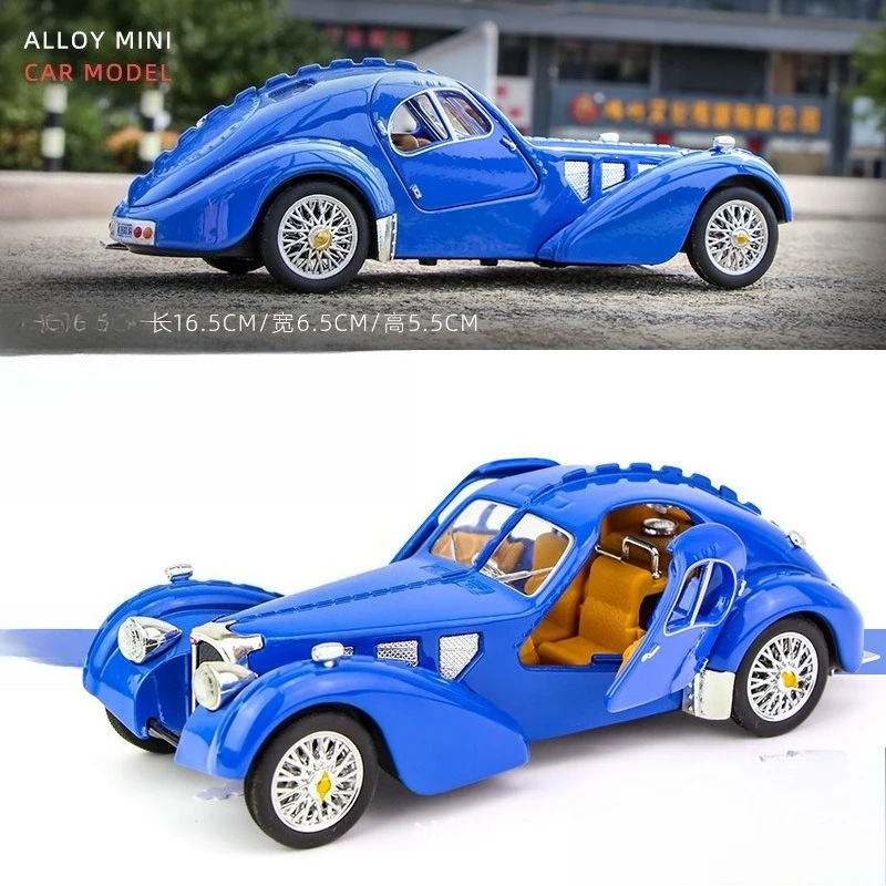 

New 1:28 Alloy 57SC Atlantic Alloy Vintage Model Collection Ornament Kids Toys Bonus Small Gifts