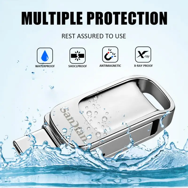 USB 3.1 Flash U Disk 2TB 1TB Type-C Interface 256GB 512GB Mobile Phone Computer Mutual Transmission 128G Portable USB Memory Pen