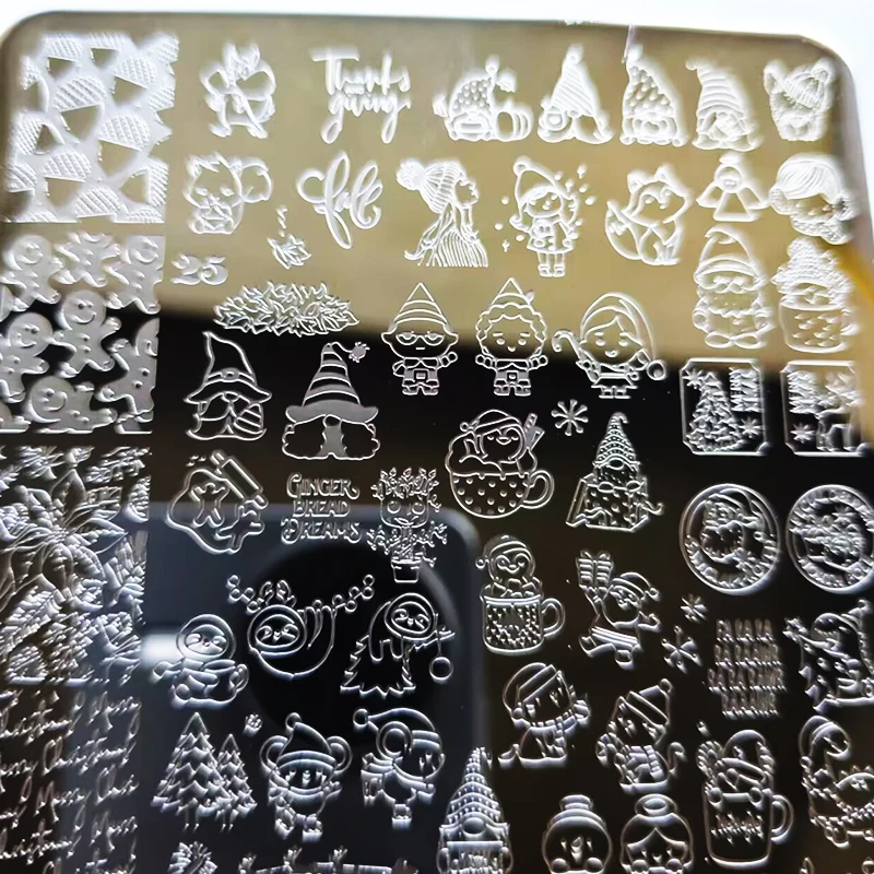 1 pz Di Natale Unghie Artistiche Stamping Piastra Fiocco di Neve/Albero di Natale/Alce/Papbo Natale Unghie artistiche Stampa Stencil FAI DA TE Unghie decorat Strumento