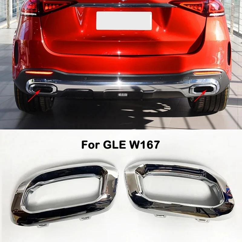 Exhaust Pipe Cover Chromium Chrome Trim For Mercedes Benz GLE C167 V167 GLS Tail Throat Trims A1678856900 A1678857000 Parts