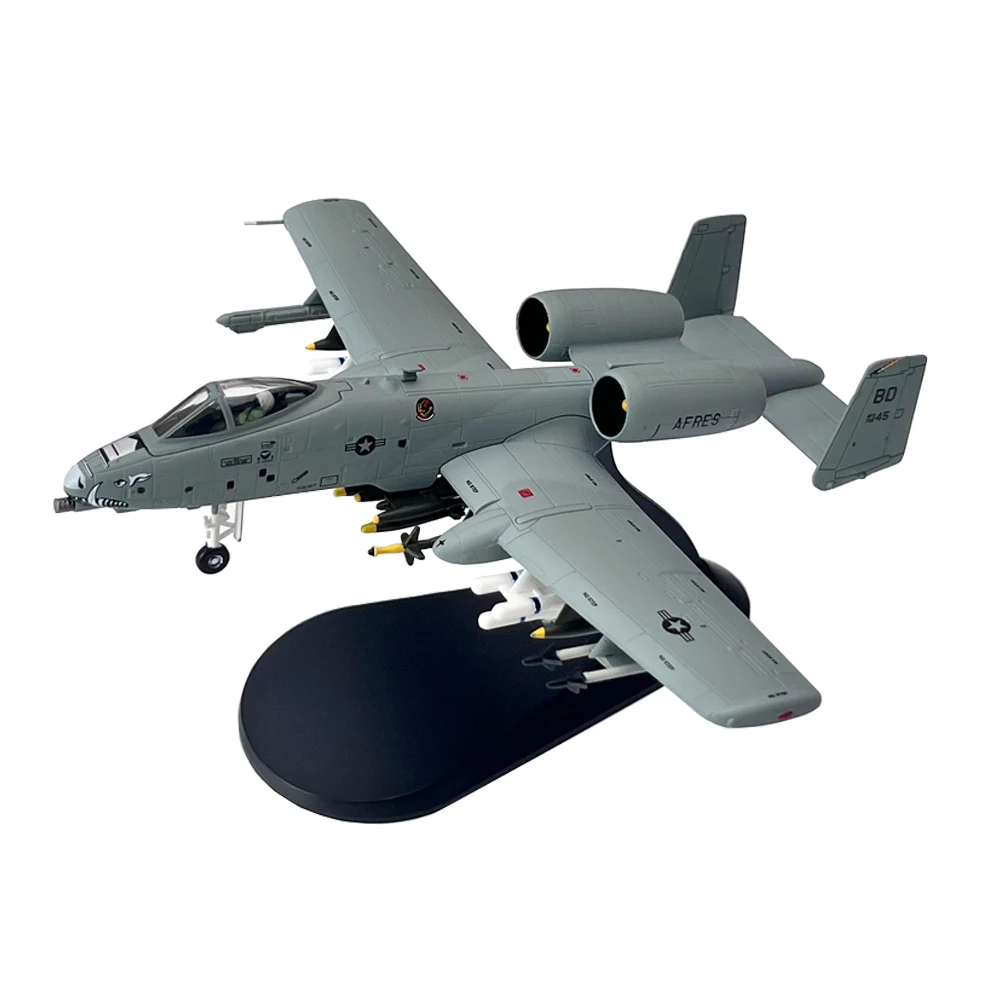 1/100 Scale US A-10 A10 Thunderbolt II Warthog Hog Attack Plane Fighter Diecast Metal Aircraft Model Children Boy Toy Gift