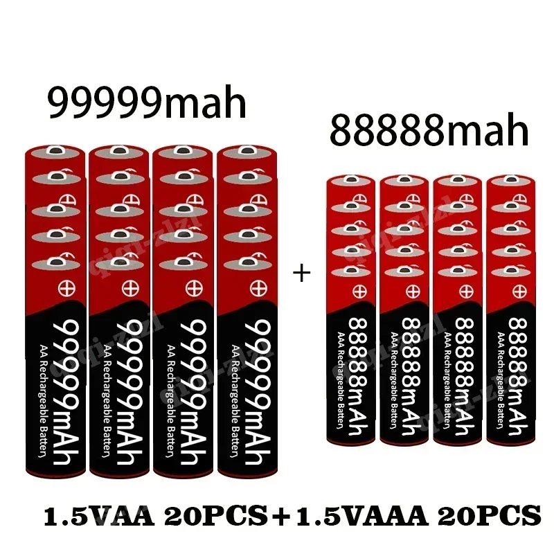 Nieuwe AA + AAA Batterij 1.5VAA Hoge Capaciteit 99999mAh + 1.5VAA88888mAh Alkaline 1.5V Klok Speelgoed camera Batterij Oplaadbare Batterij