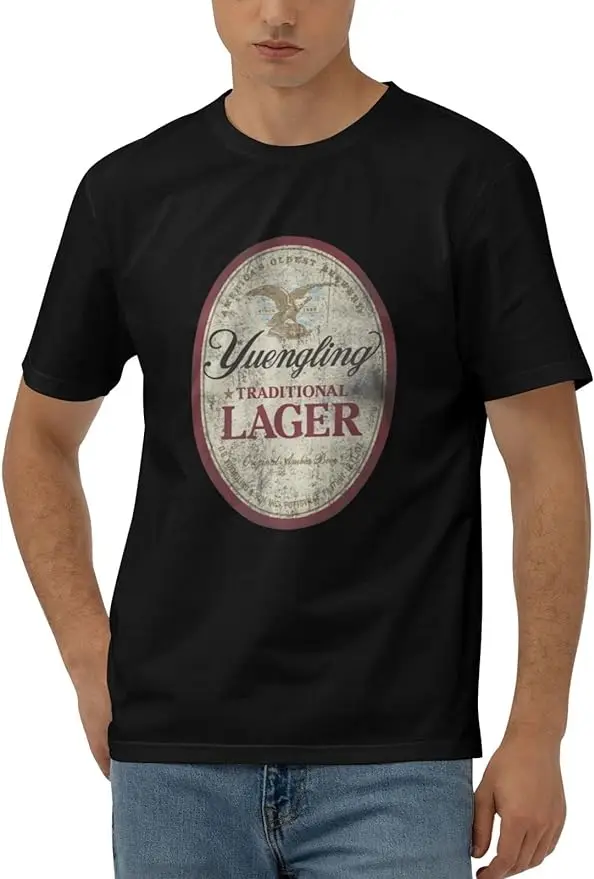 

Yuengling Yuengling Men's Comfortable Short Sleeve Shirt Round Neck Cotton Fashion T-Shirt Black