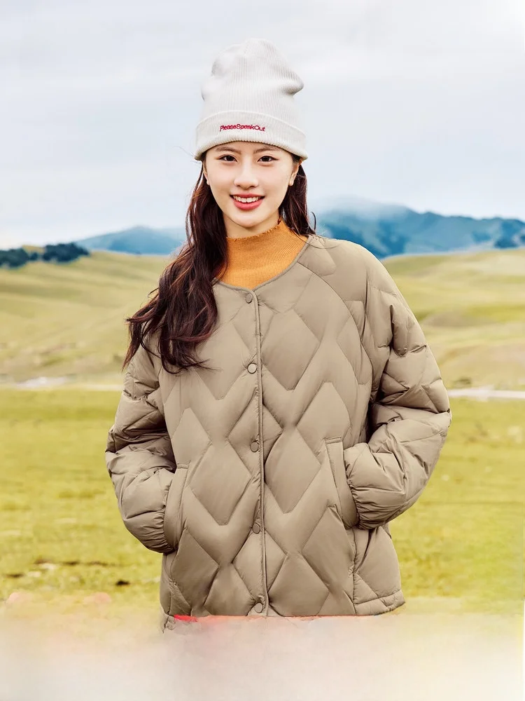 

Snow Flng Hot Women's Casual V-ne Puffer Jaet Autumn Winter New Sle Faionable All-match Diamond Pattern K...