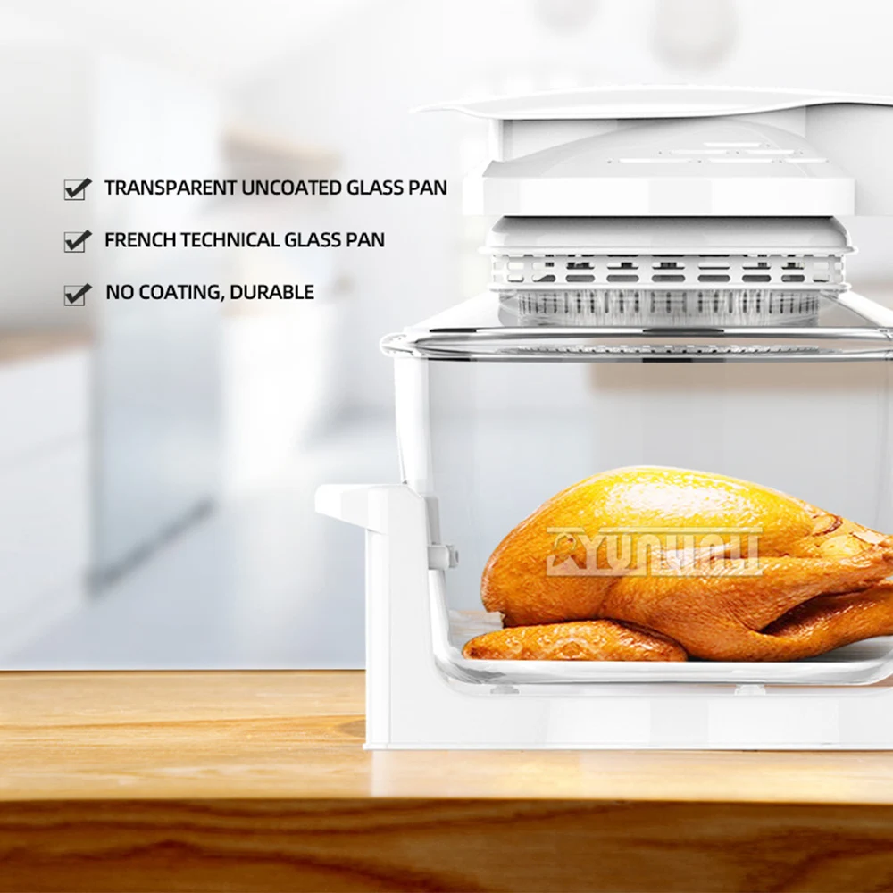 2025 10L Fritadeira de ar de vidro doméstico Fritadeira de ar visível de grande capacidade Fritadeira elétrica multifuncional