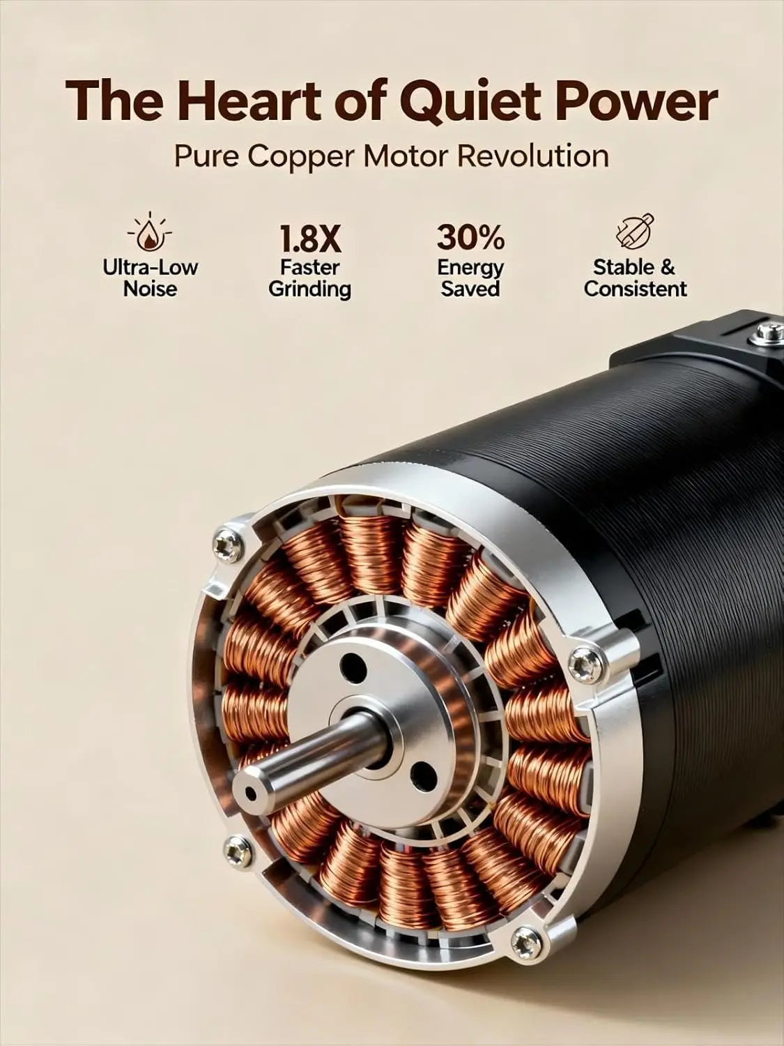 Burr Coffee Grinder Portable Electric Cordless Rechargeable 38 Settings for Espresso French Press Travel Compact 2000 mAh