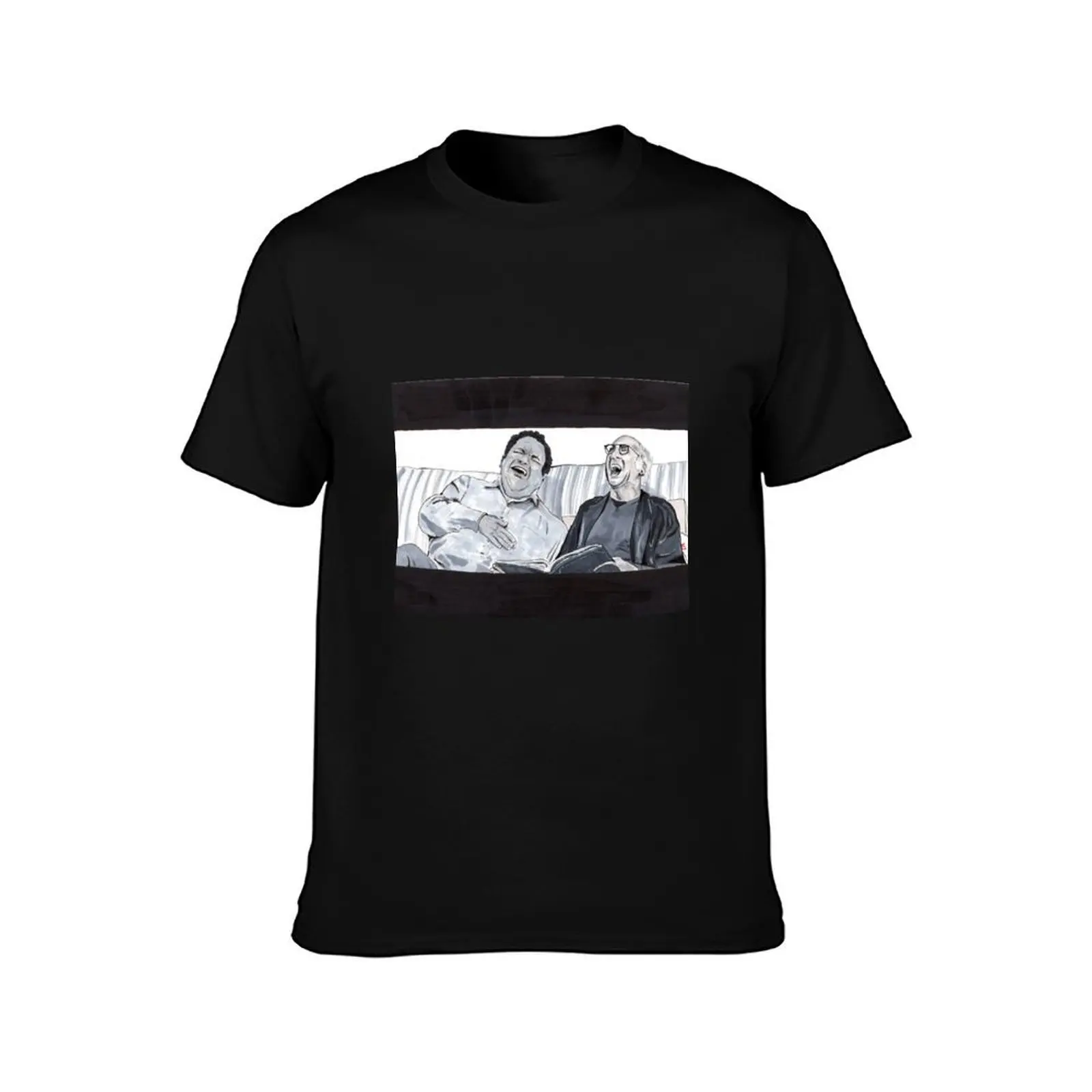 Curb Your Enthusiasm, Larry David and Jeff Garlin T-Shirt, Summer Casual Cotton Tee, Oversized Streetwear Tops, Unisex Men Women