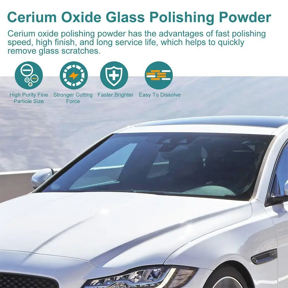 4/1Pcs Cerium Oxide Glass Polishing Powder Window Windscreen Windshield Scratch Remover Repair Waxing Polish Pad Cerium Oxide