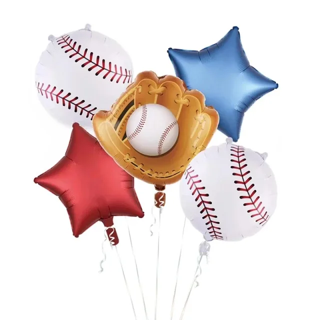 5pcs Rugby Baseball Football Foil Balloons Basketball Match Sporting Goods Helium Balloon Bar Star Birthday Party Decoration