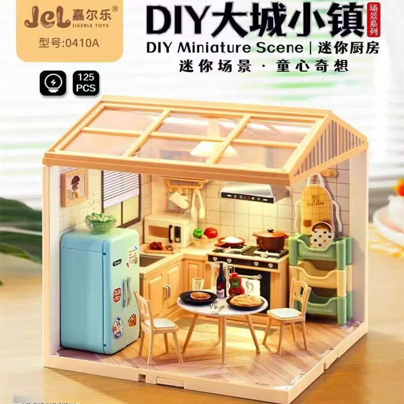 World Cabin Scene DIY Toy Milk Tea Building Blocks Handmade House 3D Assembly Model Girl Miniature Gift Building Blocks
