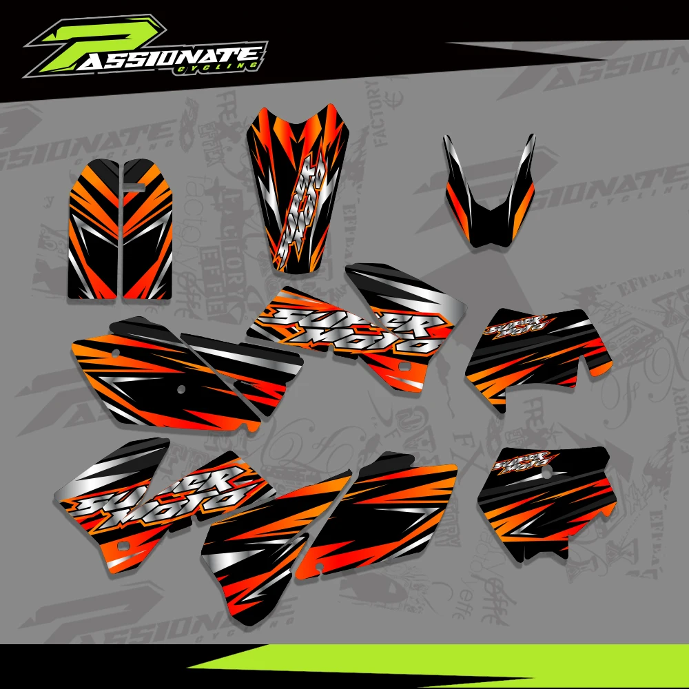 

For KTM 525 450 400 300 250 200 125 sx sxf mxc xc xcf xcw exc excr 2005 2006 2007 Motorcycle Stickers Background Graphics Decals