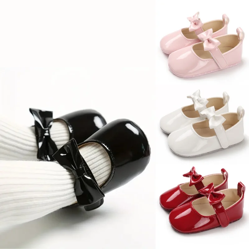 Baby Girl Shoes Fashion Flats Bowknot Soft Sole Newborn Walker Sandals Dress Formal Shoes 0-18 Months