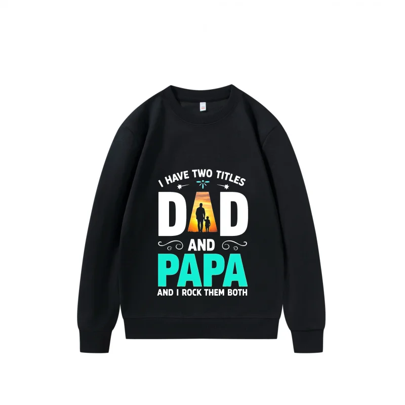 سويت شيرت رجالي Dad and Papa Rock كلاً من الرقبة الدائرية بلوفر مريح مناسب على الطراز القوطي ملابس الهالوين في عام 2025