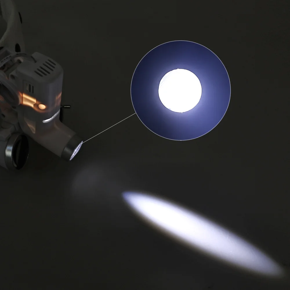 3.5X/2.5X 확대율 쌍안경 치과 루페 LED 라이트 포커싱 헤드라이트 수술용 확대경 치과 실험실 헤드램프 도구