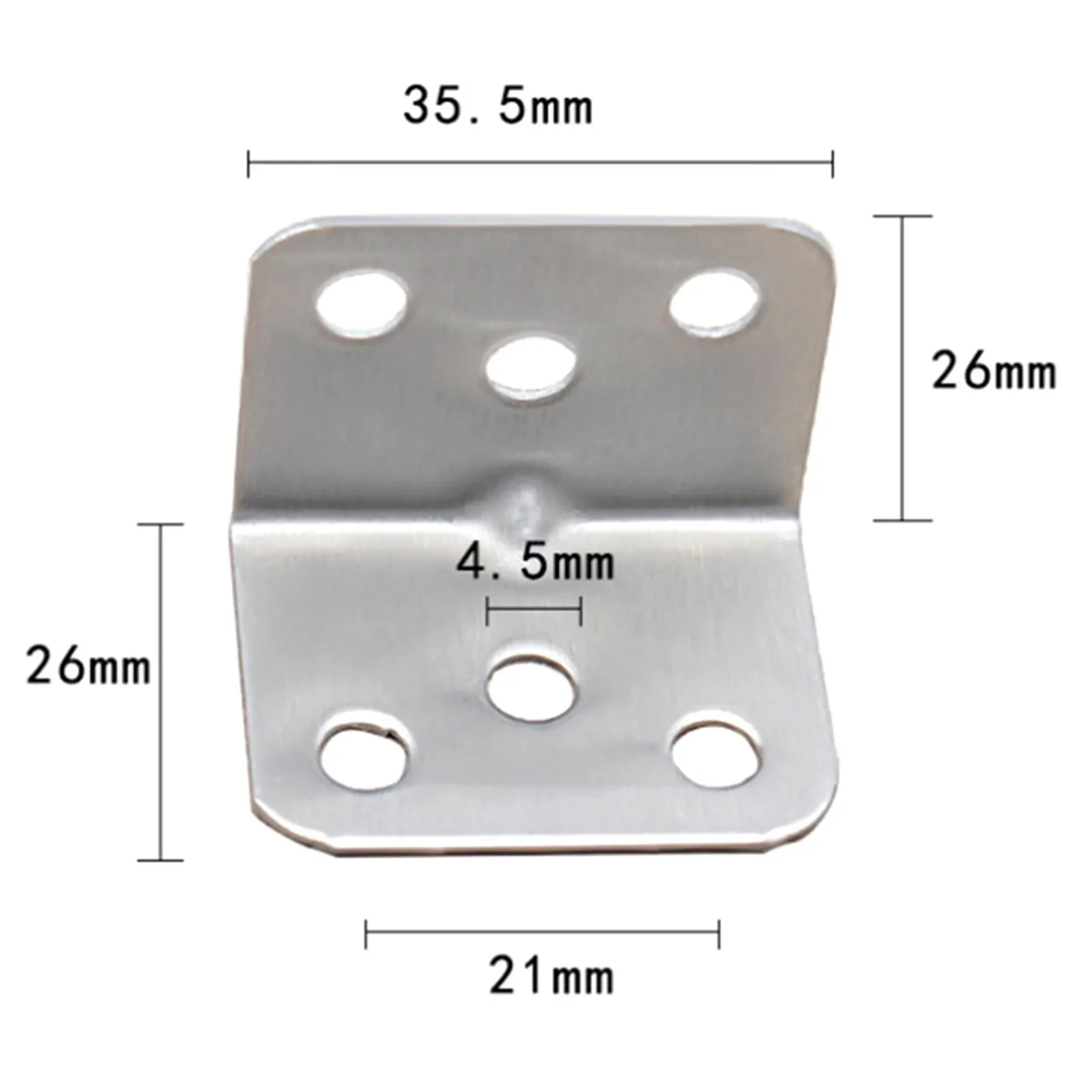 10 connettori per staffa angolare da 90 gradi in acciaio inossidabile, hardware di supporto per angolo di fissaggio per mobili