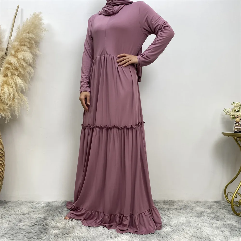 Muslim Fashion Hijab Dubai Abaya Long Dresses Women Solid Color Islam Clothing Abaya African Dresses for Women Musulman Djellaba