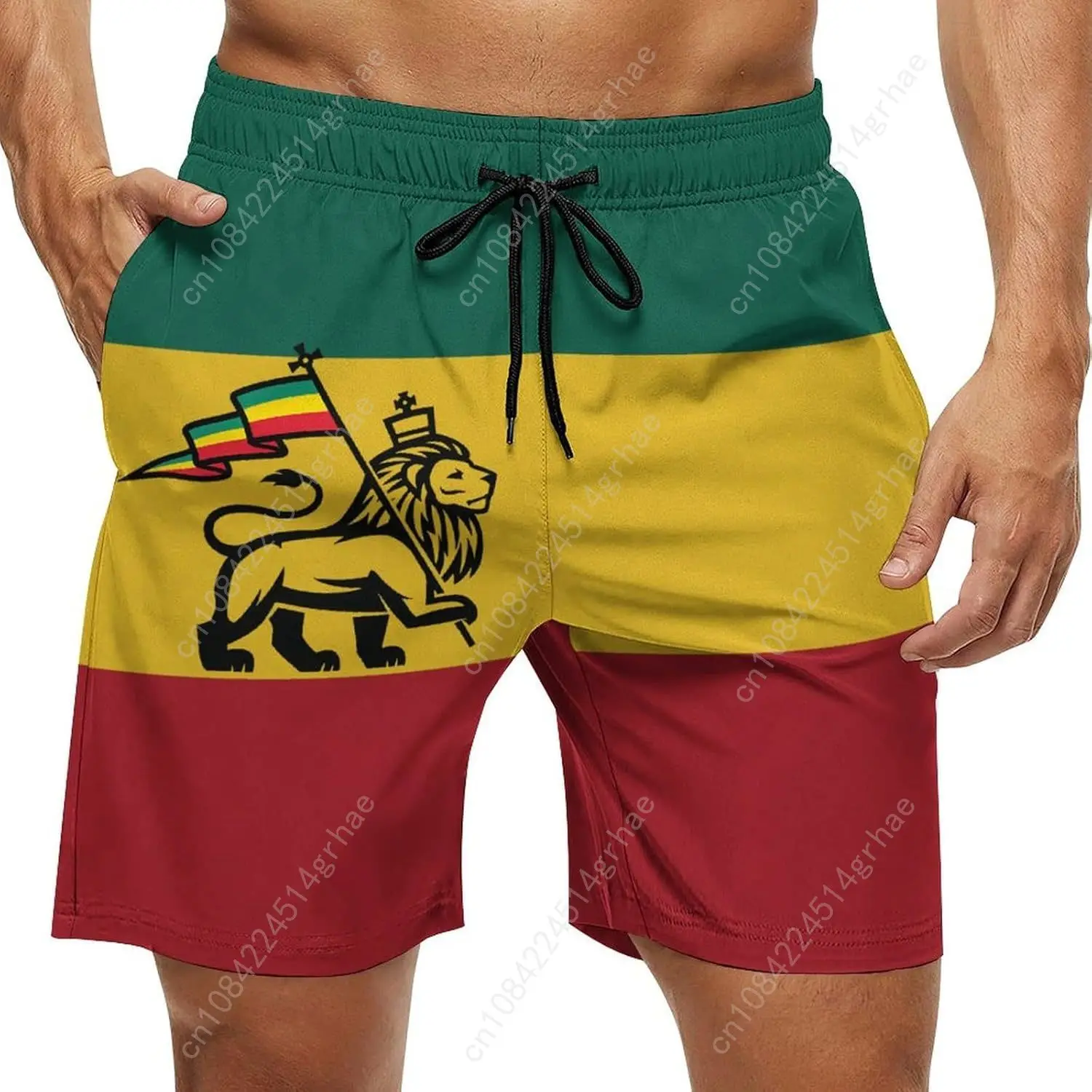 Leão de Judá Shorts Homens Praia Calças Curtas Soltas Board Shorts Roupas de Moda para Corrida em Casa