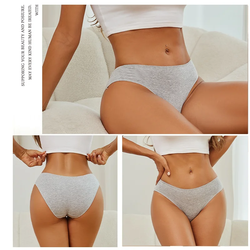 3Pcs Women\'s Cotton Briefs Seamless Underwear Women Panties Sexy Breathable Briefs Female Stretch Ladies Soft Lingerie