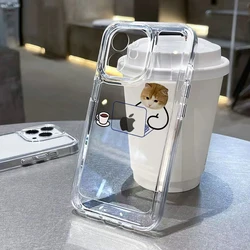 Phone Case For iPhone 17 14 13 12 11 15 16 Pro Max X Xr Xs 7 8 Plus Fashion Cute Funny Work Cat Animal Clear Silicon Soft Cover
