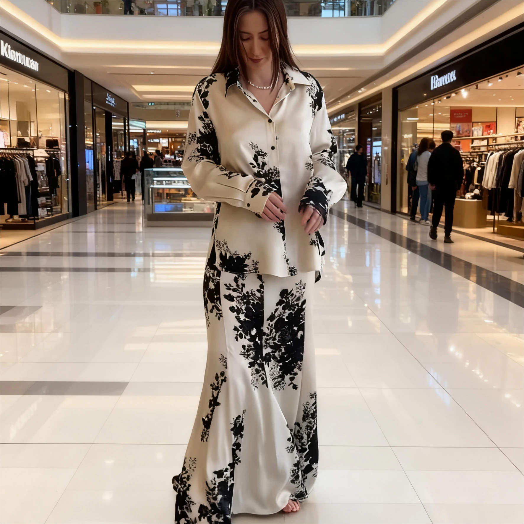 

Мусульманский комплект из двух предметов, рубашка, женская рубашка с цветочным принтом, юбка, костюмы Рамадан, Марокко, Дубай, Абая, исламские наряды, ансамбль Джалабия