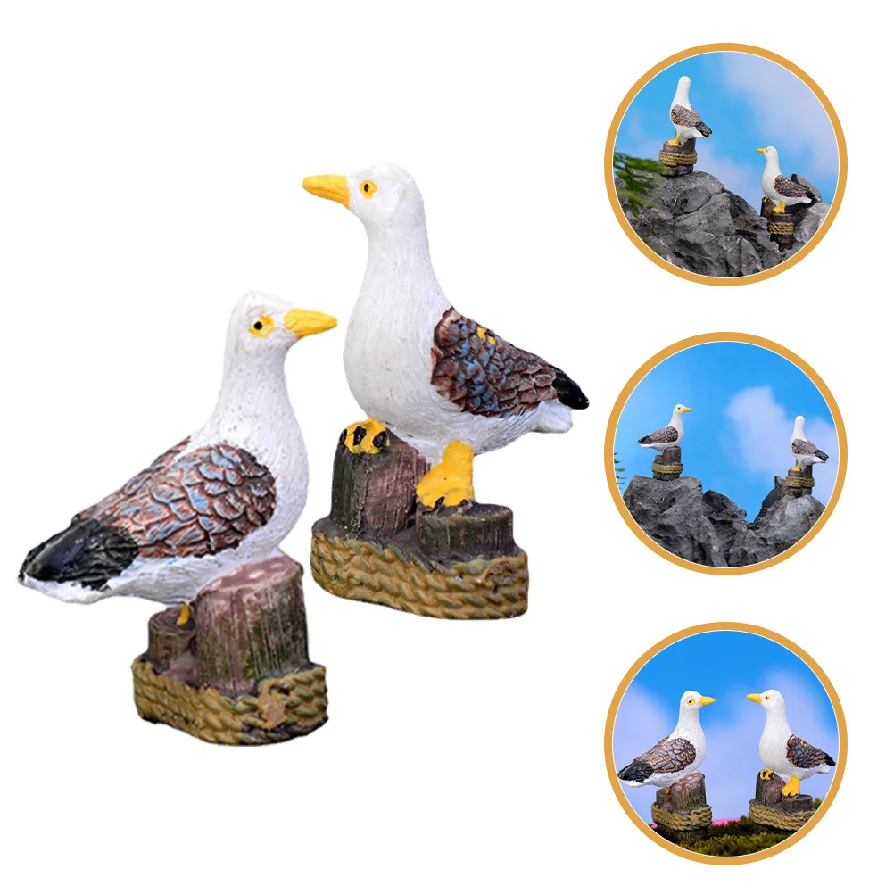 

10Pcs Seagull Statue Resin Ocean Bird Decor for Garden Lawn Desk Bookshelf Bedside Table Home Desktop Adornment Coastal Garden