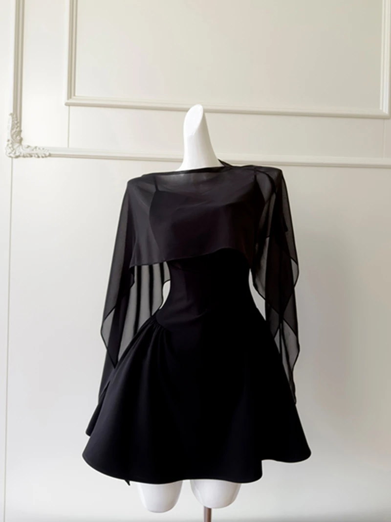 

Винтажная женская юбка-трапеция с высокой талией из тюля, корейский стиль, на молнии, со съемными бретелями, в корейском стиле