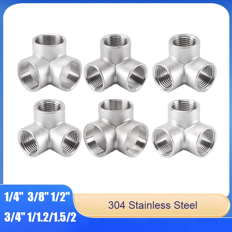 

304 Stainless Steel Three-Dimensional Tee Wall Angle Right Angle Tee 4 Points 6 Points 1 Inch Water Pipe Joint Accessories