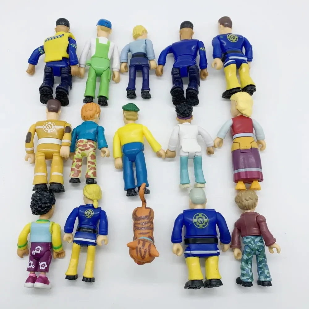 8pcs Joint Movable Fireman Sam Action Figure Toys Anime Fire Woman Figuras Dolls for Children Diy Birthday Gift