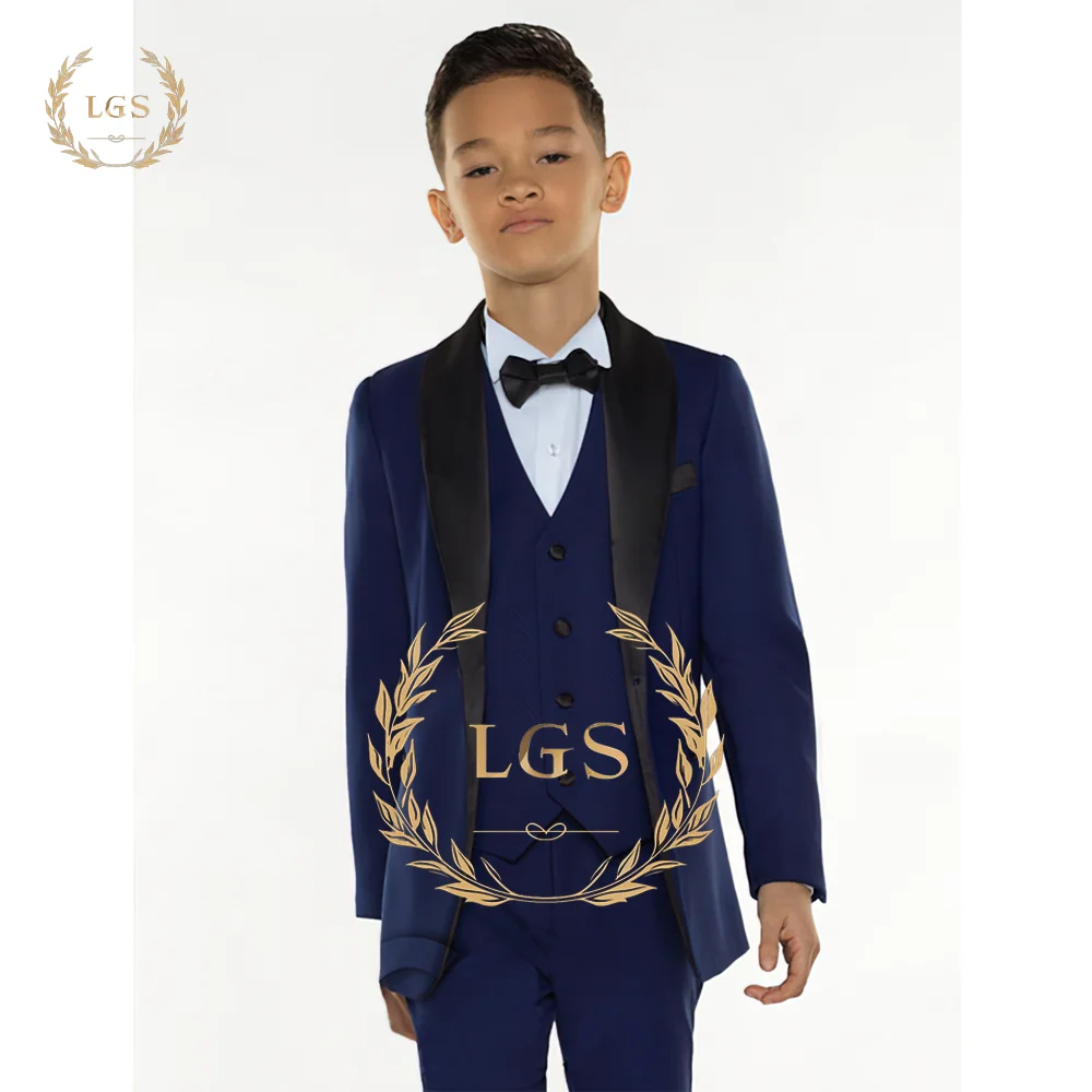 

Boys Suit 3 Piece Jacket Pants Vest Formal Wedding Performance Children Party Host Costume Clothing Suit