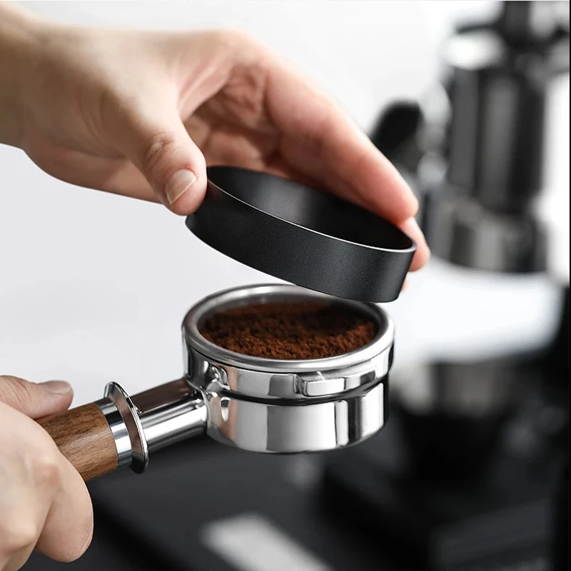 Anillo de dosificación de café magnético, accesorios de café útiles para Barista, herramientas para el hogar, cafetería, Bar, cocina, ahorro de polvo, color negro mate, 58mm