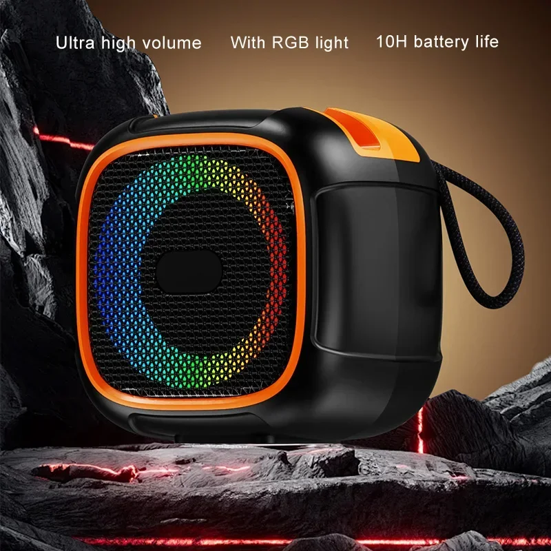 

Портативный мини-динамик Bluetooth 5.3 с подсветкой RGB Поддержка громкой связи USB-накопитель TF-карта AUX FM TWS Беспроводной сабвуфер