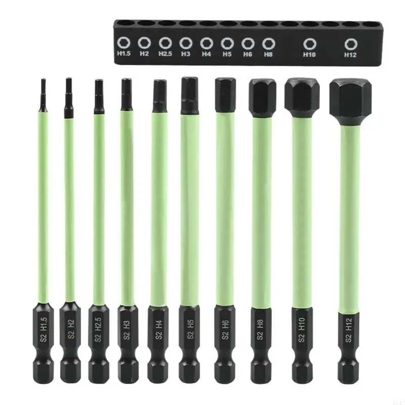 

L74C 10Pcs Impact Allen Wrench Drill Bit Set 1/4” Bit Set 1.5mm-12mm