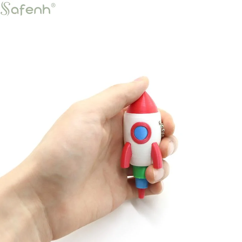 Rocket Clicker Fidget Keychain 1PC Keyboard Sensory Toy Stress Relief for Autism Anxiety Portable Bag Pendant for School