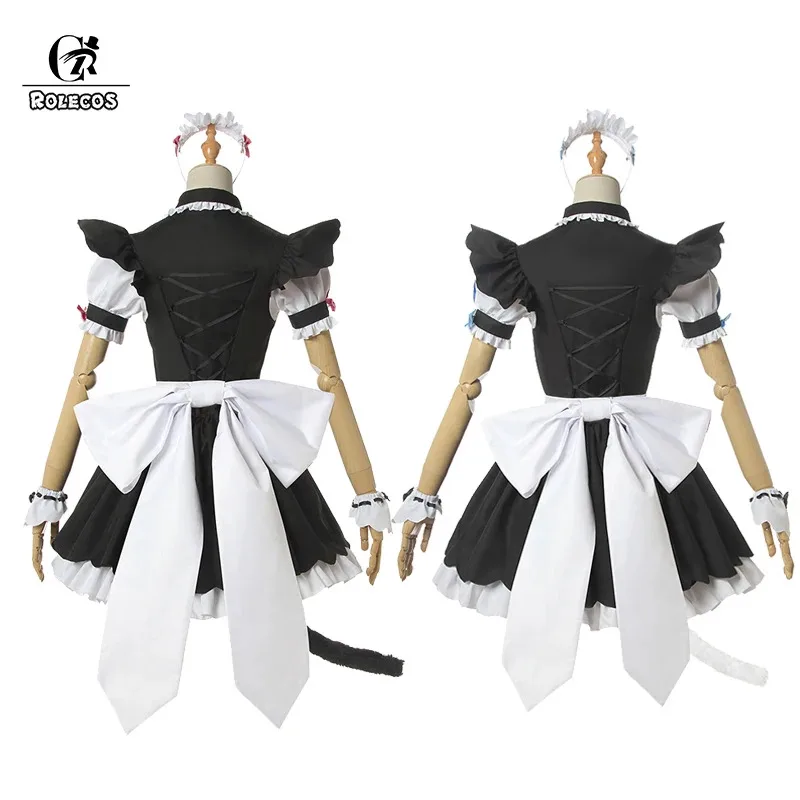 ROLECOS Game Chocola Vanilla Maid Dress Costume Cosplay Women Cat Neko Girl NEKOPARAv;2,r'6;t. view 4