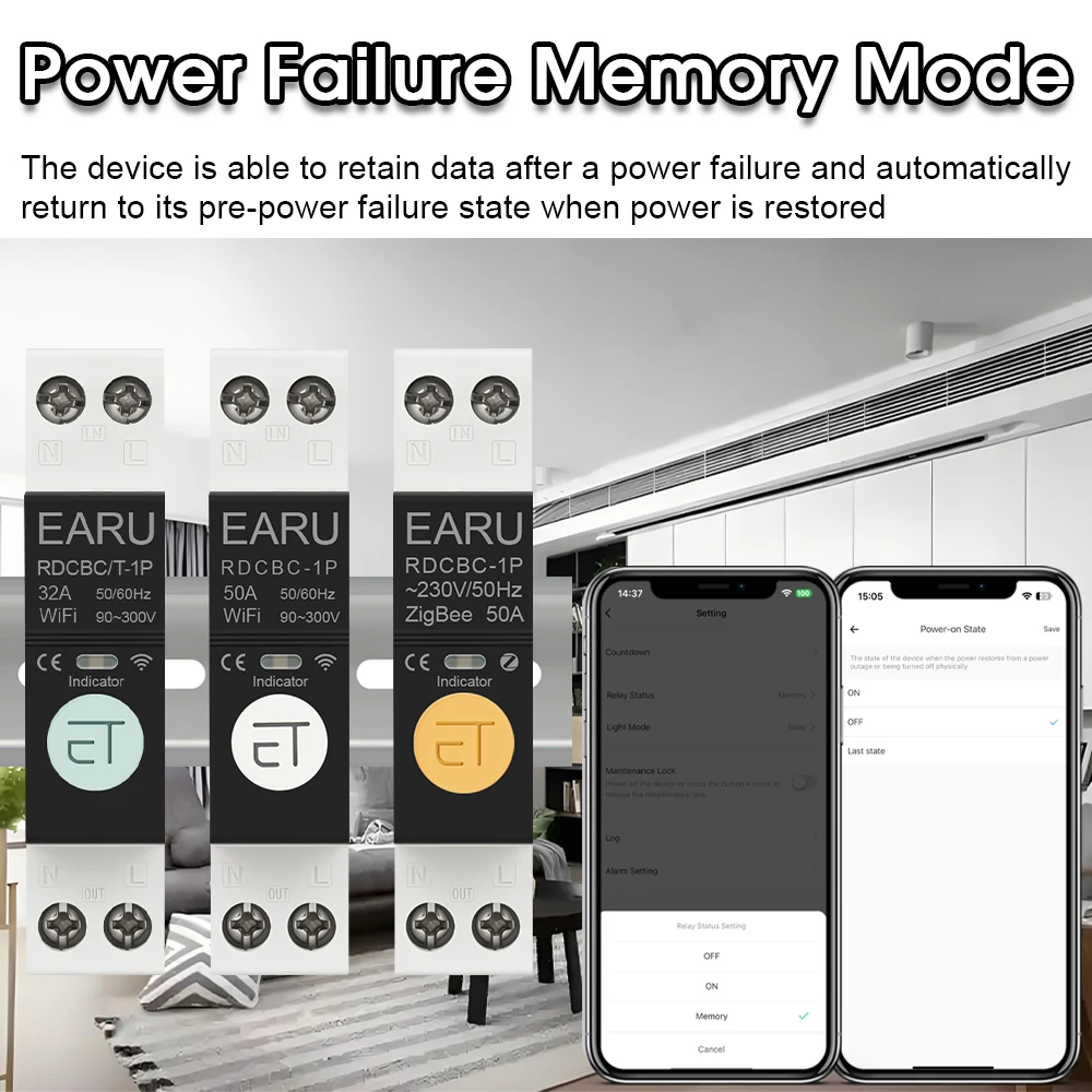 1P+N Tuya eWeLink WiFi ZigBee MCB Smart Circuit Breaker Timer Relay Switch Voice Remote Control for Alexa Google Home Assistant