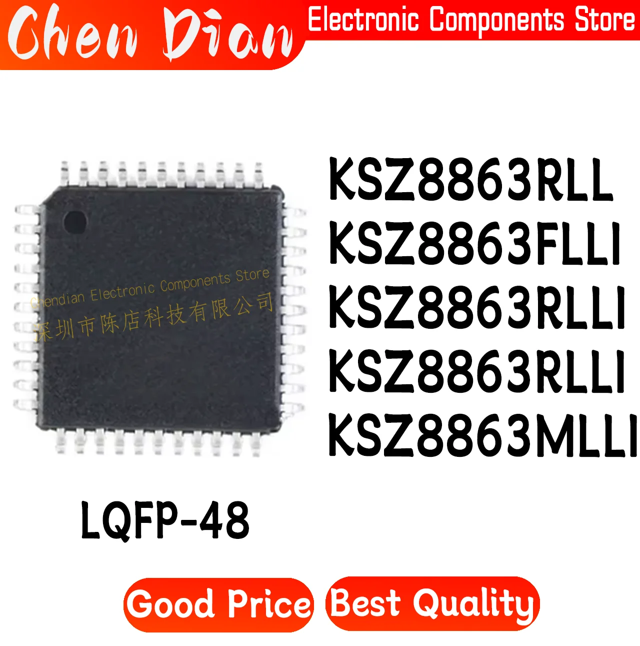 KSZ8863RLL KSZ8863FLLI KSZ8863RLLI KSZ8863RLLI KSZ8863MLLI Package: LQFP-48 New Original Genuine