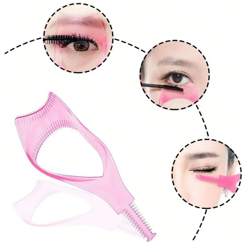 3-in-1 oogmake-uptool, inclusief wimperkaart, eyelinersjabloon en gidskaart, helpt u perfecte wimpers en eyeliner te creëren