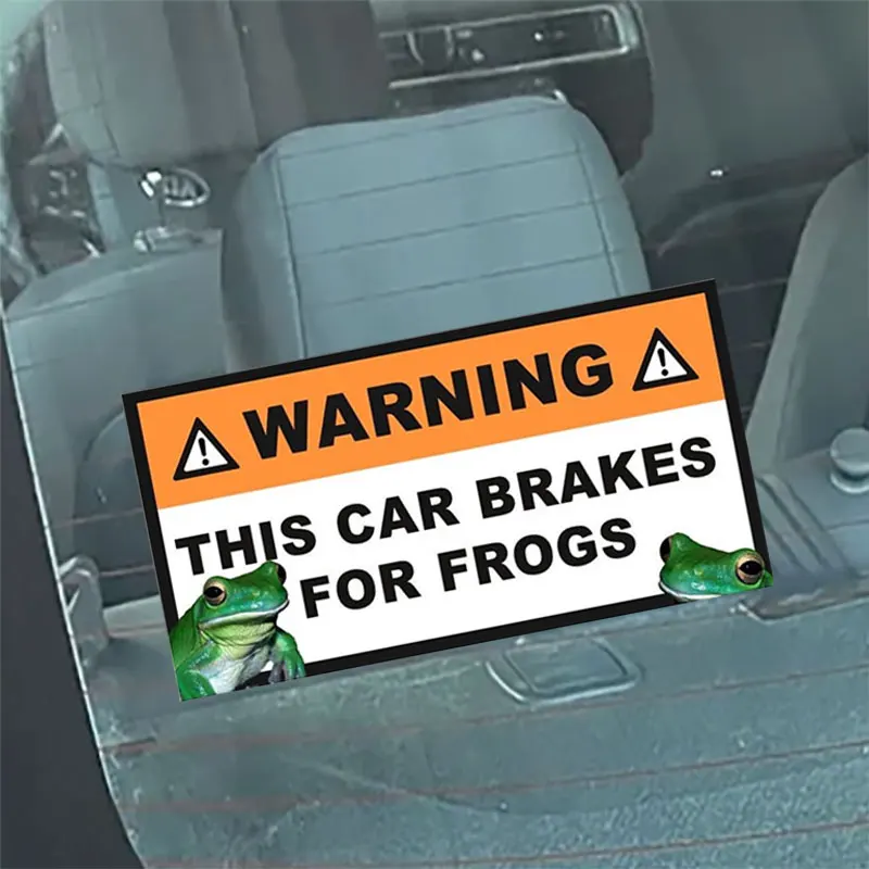 Funny Warning Car Stickers Brakes For Frogs Decor Window Bumper Sticker Exterior Accessories Waterproof Creative Vinyl Decals