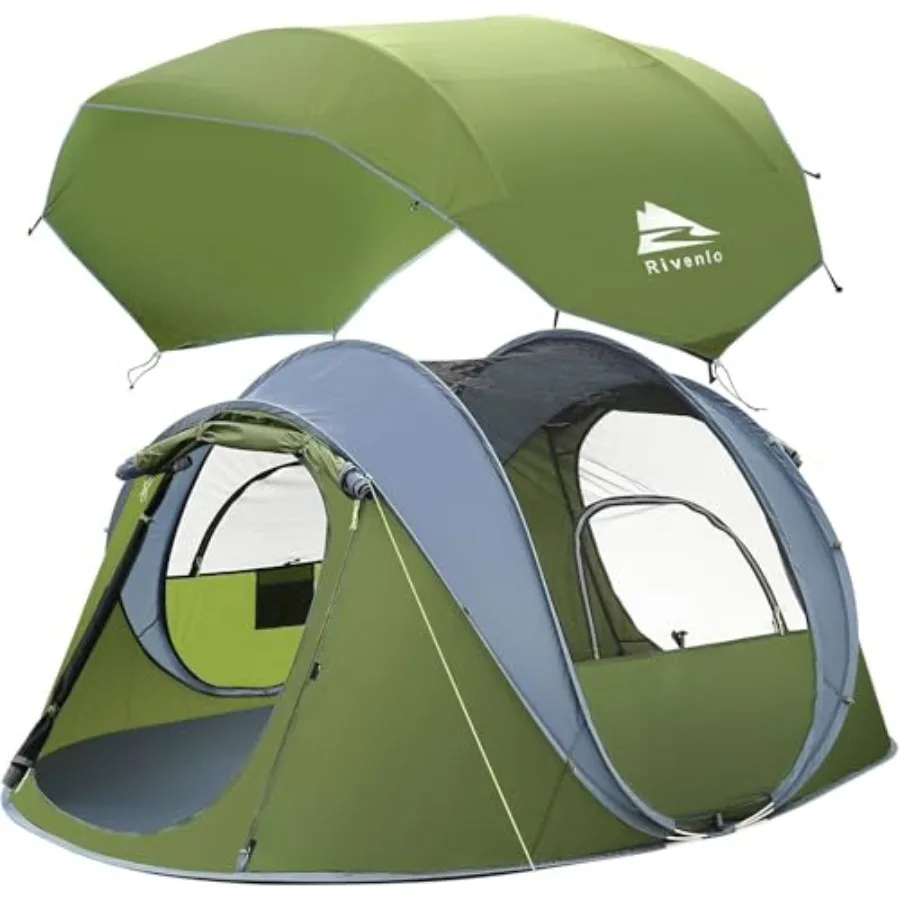 

Easy Pop Up TentCamping Tent with Skylight and Rainfly Waterproof Quick Setup-Instant Tents for Camping Outdoor