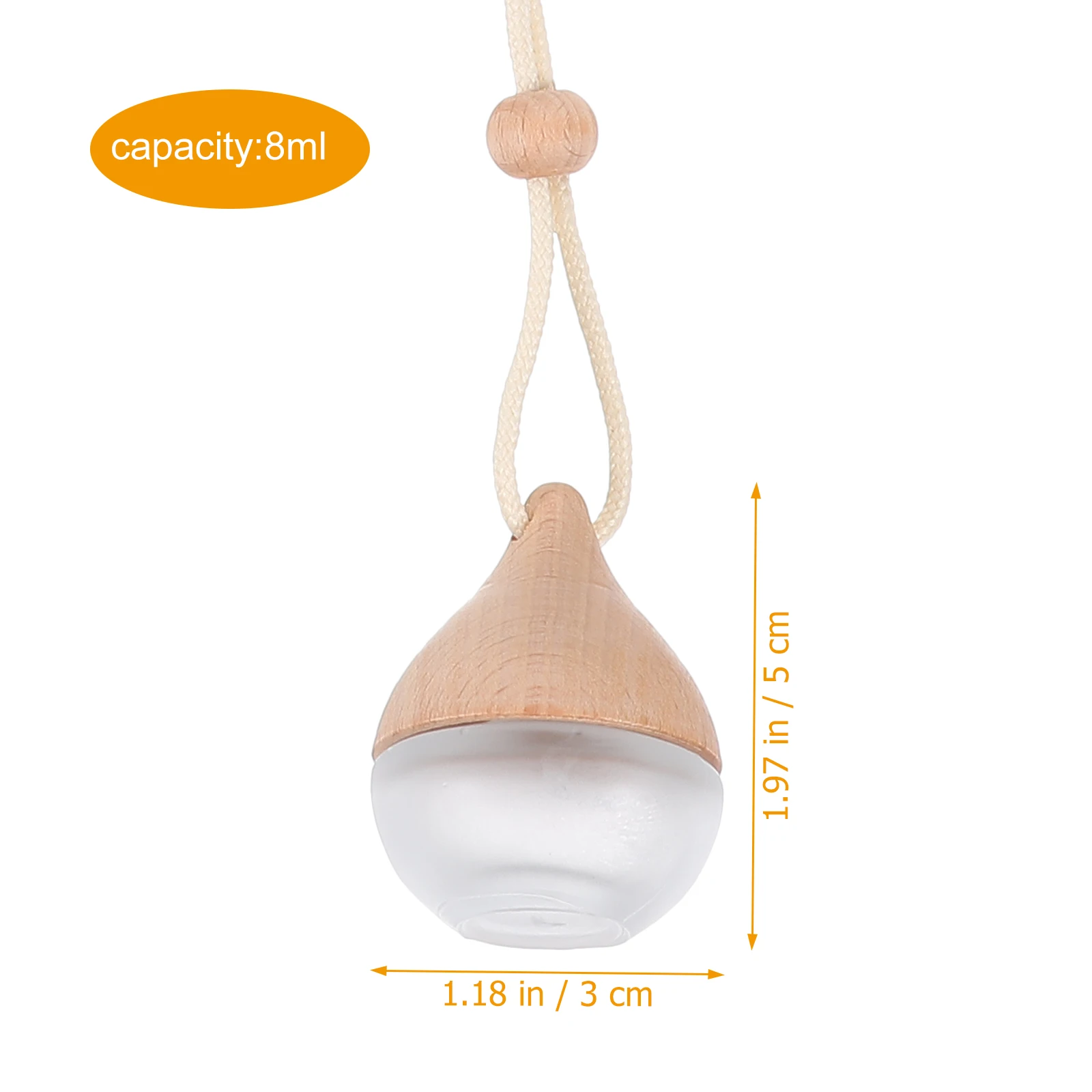 

4pcs Empty Refillable Perfume Pendant Glass Diffuser Bottle 8Ml For Essential Oils Hanging Accessories Car Decoration Fragrance