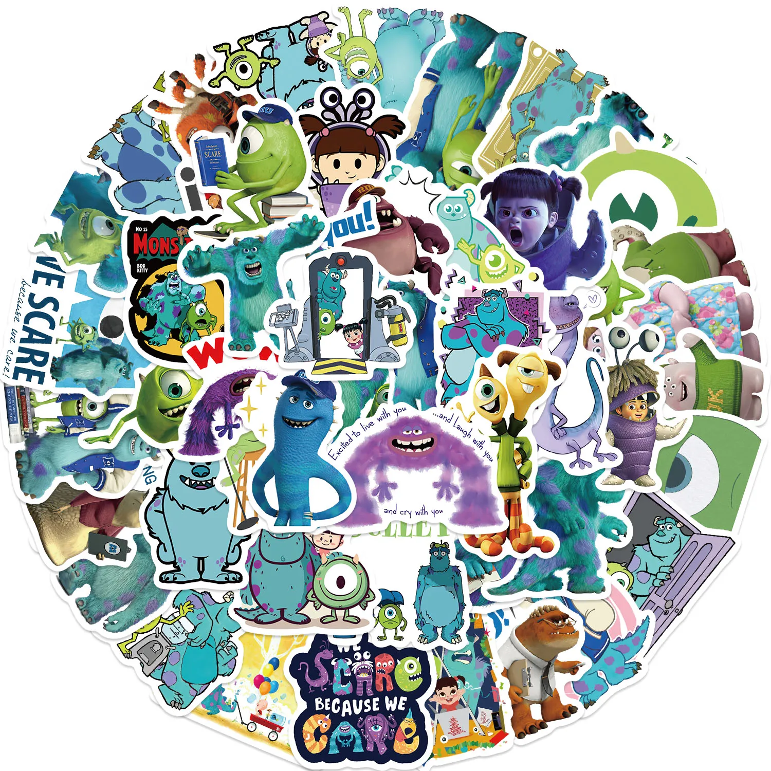 50 Uds. De pegatinas de grafiti de dibujos animados divertidos Monsters Inc, Material de Collage para álbum de recortes, fundas para teléfono, cuadernos de guitarra decorativos DIY