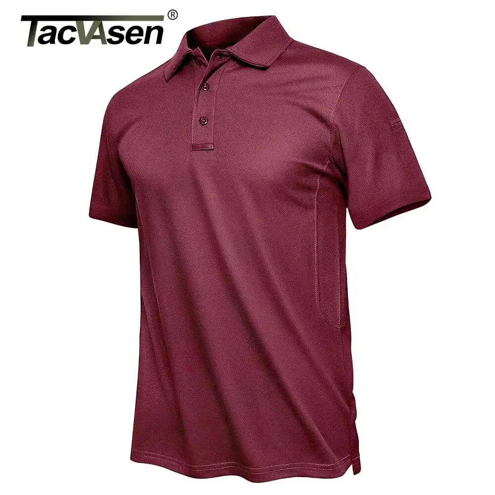 TACVASEN Summer Polo Tee Shirts Men's Short Sleeve Quick Dry T-shirt Breathable Work Shirt Fishing Hiking Golf Polos Top Man