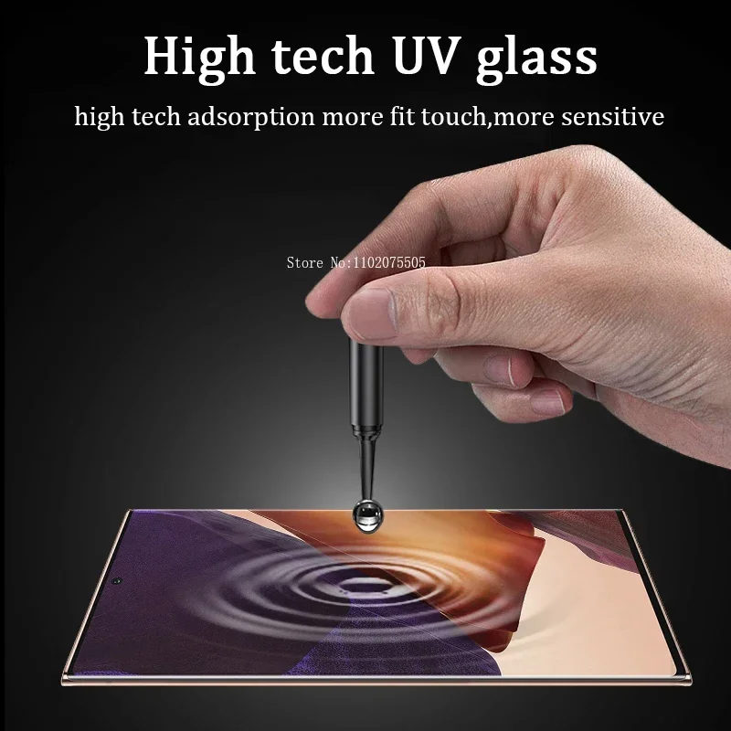 2Pcs UV Liquid Glue Tempered Glass For Samsung Galaxy S21 S22 S23 S24 Ultra S8 S9 Plus Note 20 8 9 10 S10 5G Screen Protector