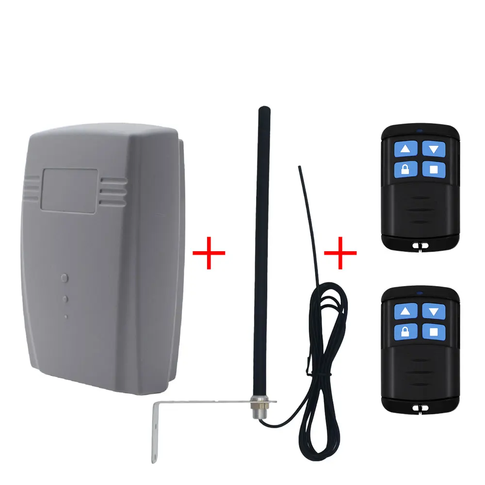Universal Receiver + Transmitter + Antenna Replacement 433MHz Gate Door Opener Controller Garage Door Remote Control 433.92mhz