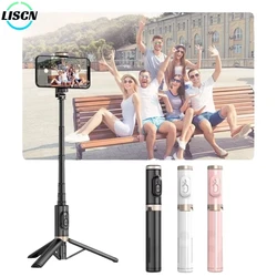 LISCN 3 in 1 Hidden Cell Phone Wireless Remote Selfie Stick Q12 Aluminum Alloy Telescopic Stick Camera Phone Holder